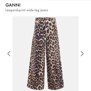 Like New Ganni Jozey Leopard Pants Jeans